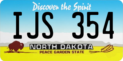 ND license plate IJS354