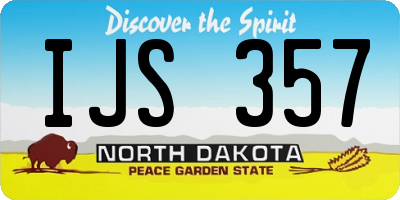 ND license plate IJS357