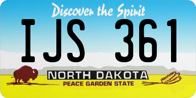 ND license plate IJS361