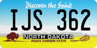 ND license plate IJS362