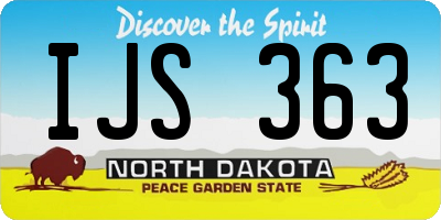 ND license plate IJS363