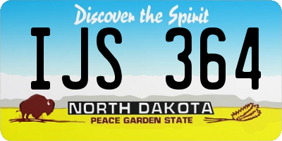 ND license plate IJS364
