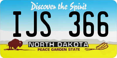 ND license plate IJS366