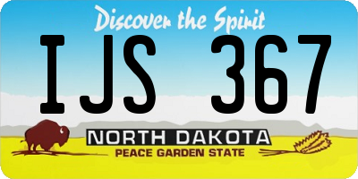 ND license plate IJS367