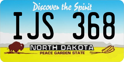 ND license plate IJS368