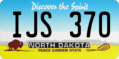 ND license plate IJS370