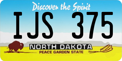 ND license plate IJS375