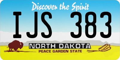 ND license plate IJS383