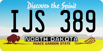 ND license plate IJS389