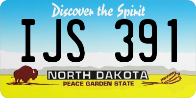ND license plate IJS391
