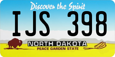 ND license plate IJS398