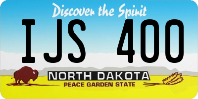 ND license plate IJS400