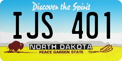 ND license plate IJS401