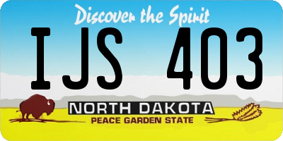 ND license plate IJS403
