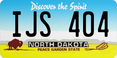 ND license plate IJS404