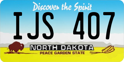 ND license plate IJS407