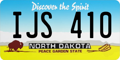 ND license plate IJS410