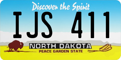 ND license plate IJS411