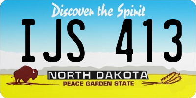 ND license plate IJS413