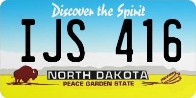 ND license plate IJS416