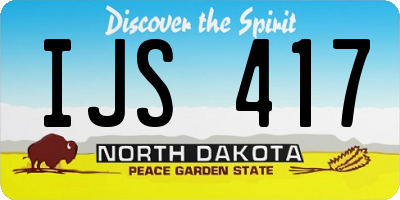 ND license plate IJS417