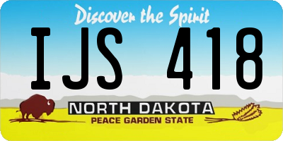 ND license plate IJS418