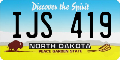 ND license plate IJS419