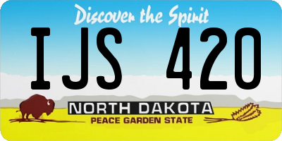ND license plate IJS420