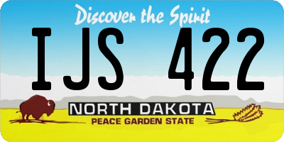 ND license plate IJS422