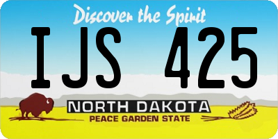 ND license plate IJS425