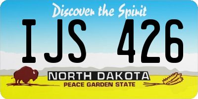 ND license plate IJS426