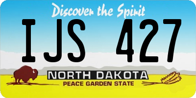 ND license plate IJS427
