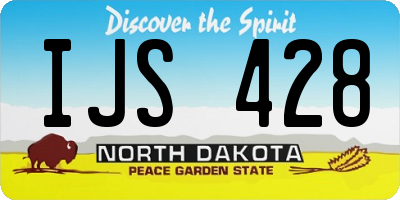 ND license plate IJS428