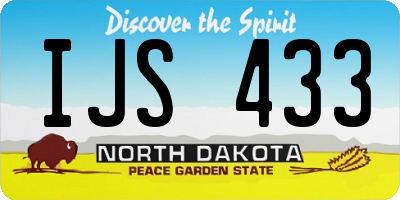 ND license plate IJS433