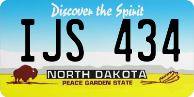 ND license plate IJS434