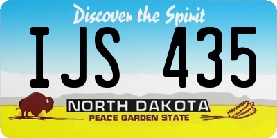 ND license plate IJS435