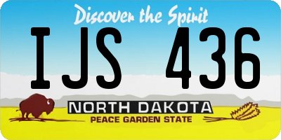 ND license plate IJS436