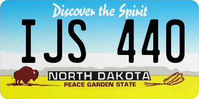 ND license plate IJS440