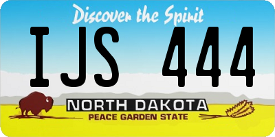 ND license plate IJS444