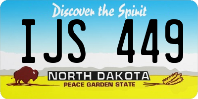 ND license plate IJS449
