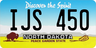 ND license plate IJS450