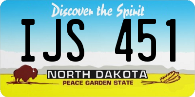 ND license plate IJS451