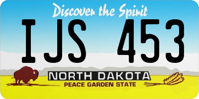 ND license plate IJS453