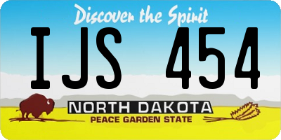 ND license plate IJS454