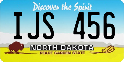 ND license plate IJS456