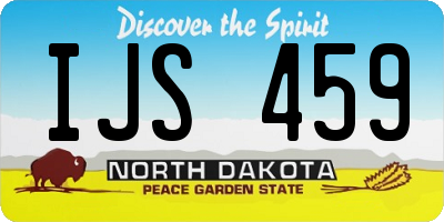 ND license plate IJS459