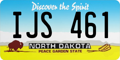 ND license plate IJS461