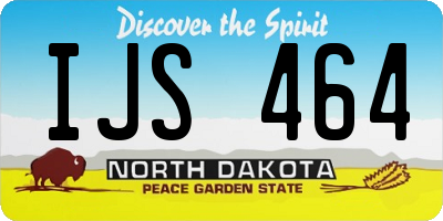 ND license plate IJS464