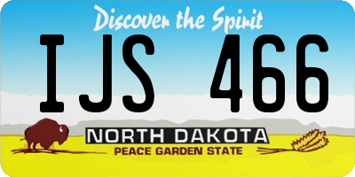 ND license plate IJS466
