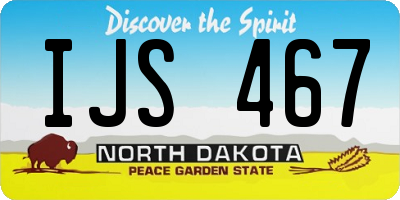 ND license plate IJS467